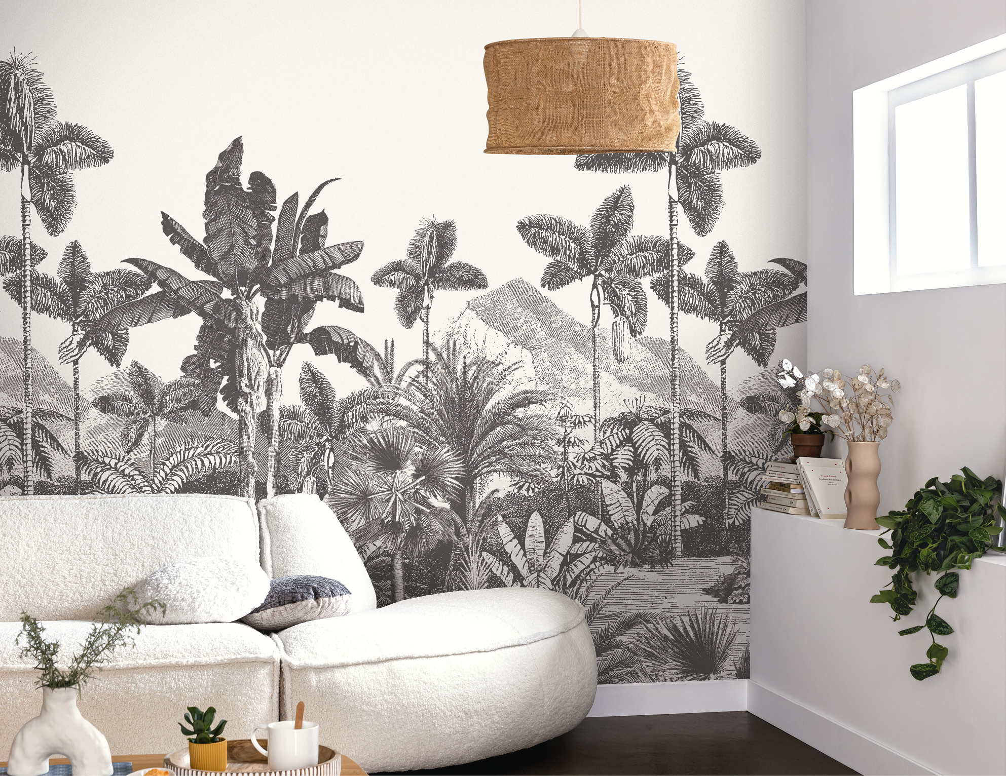 Ambiente com papel de parede panorâmico da Caselio (foto oficial do fabricante)