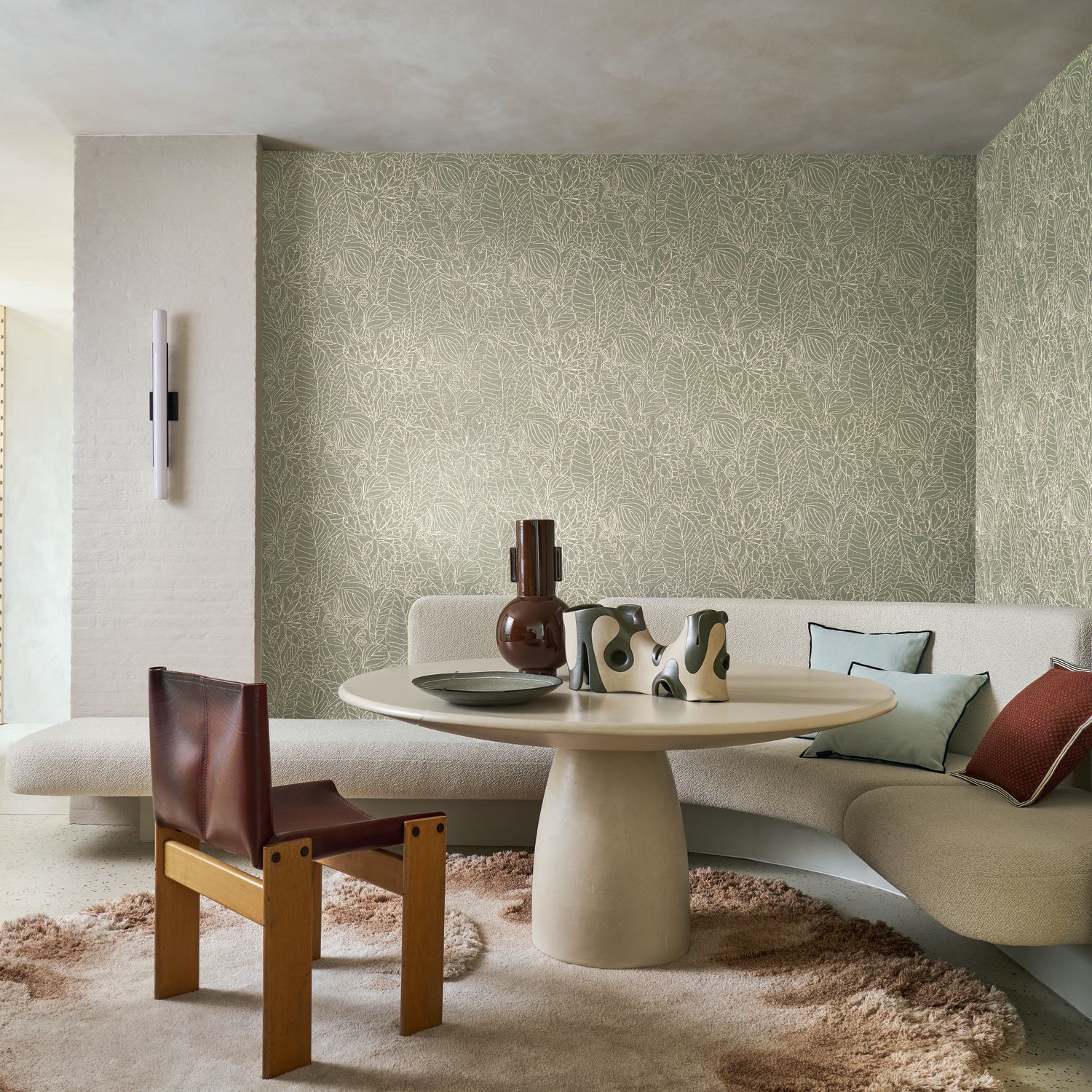 Ambiente com o papel de parede Argania, Casamance (foto oficial do fabricante)